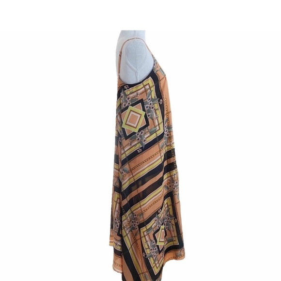 New NANETTE LEPORE COLORFUL
MUTLI PATTERN SLEEVELESS
ASYMMETRICAL MAXI DRESS - Picture 4 of 9